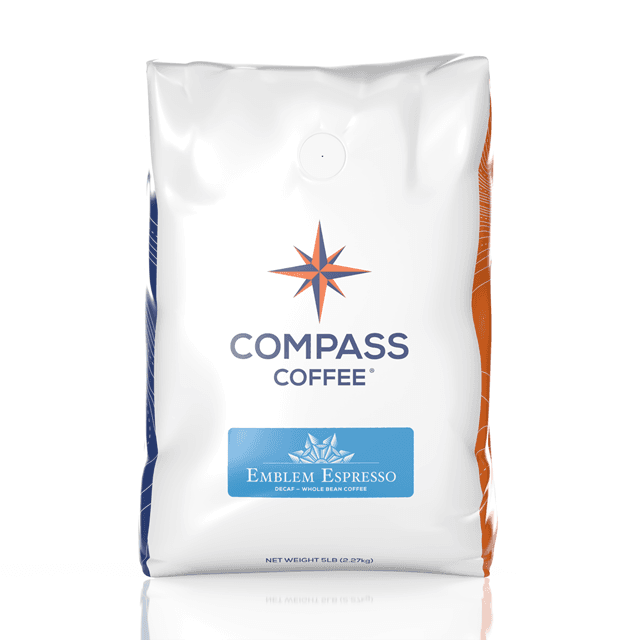 Compass Coffee Decaf Emblem Espresso 5lb Bag 