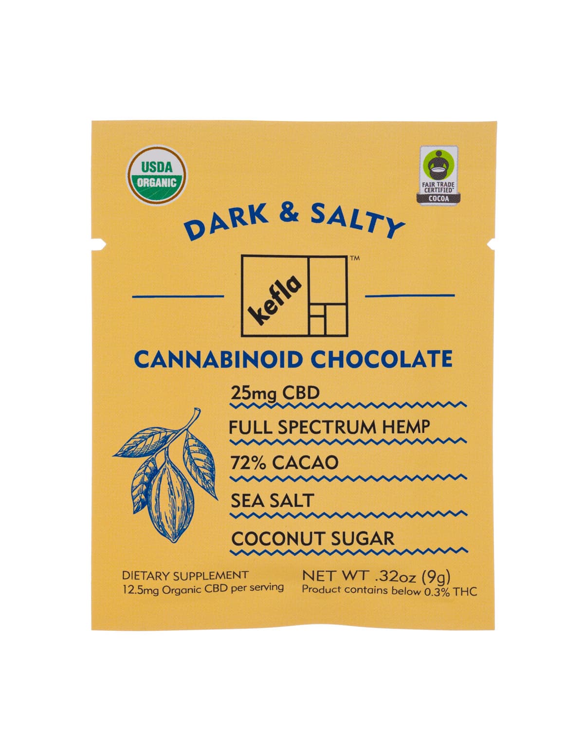 Kefla Dark and Salty Cacao Bar 