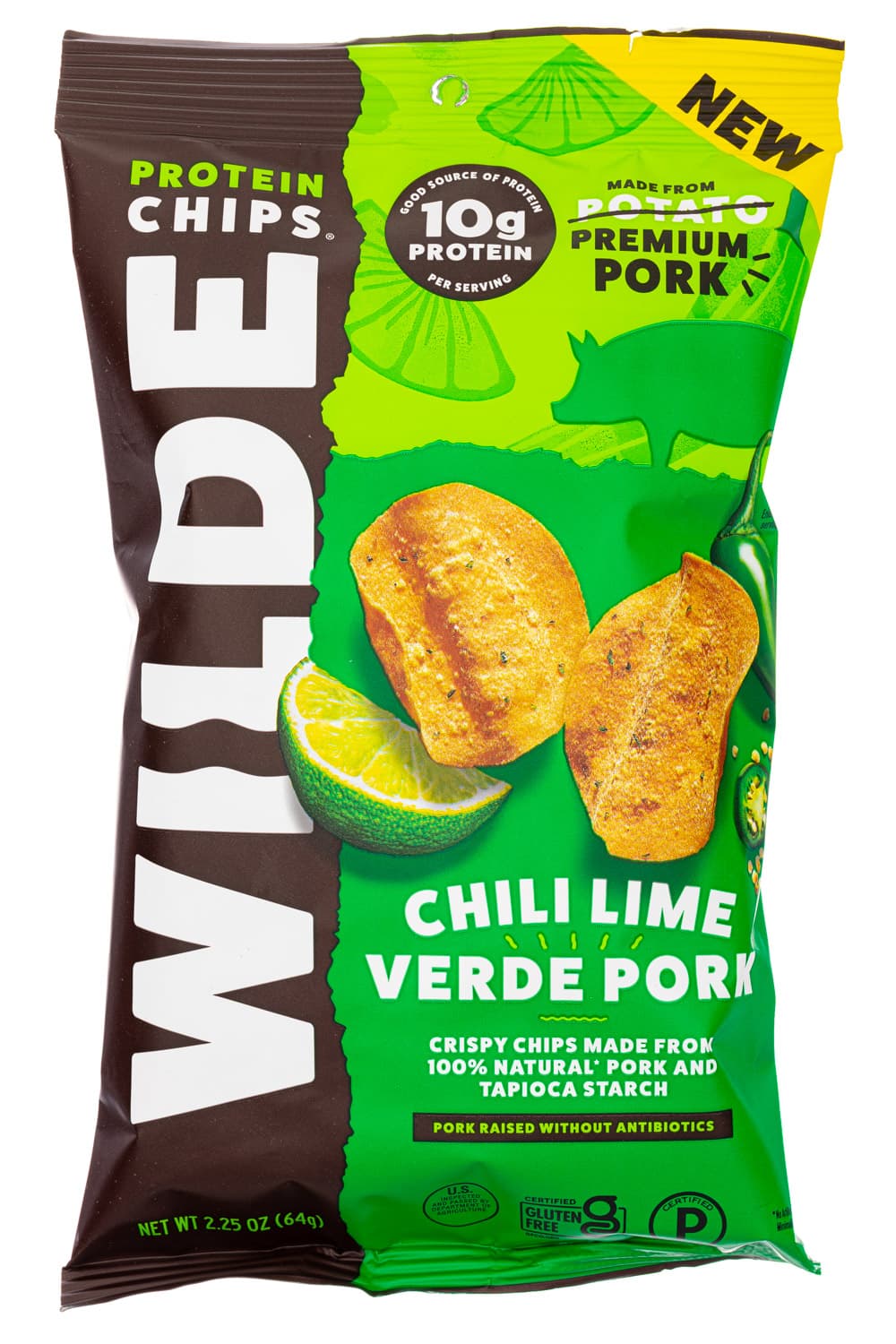 Wilde Chips Chili Lime Verde Pork - Protein Chips 2022