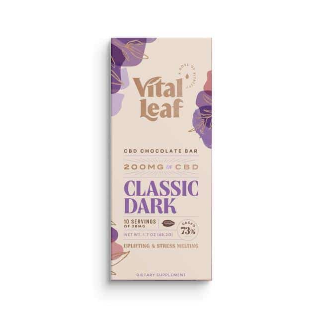 Vital Leaf CBD Chocolate Bar | Classic Dark | Organic Cacao | 200mg CBD