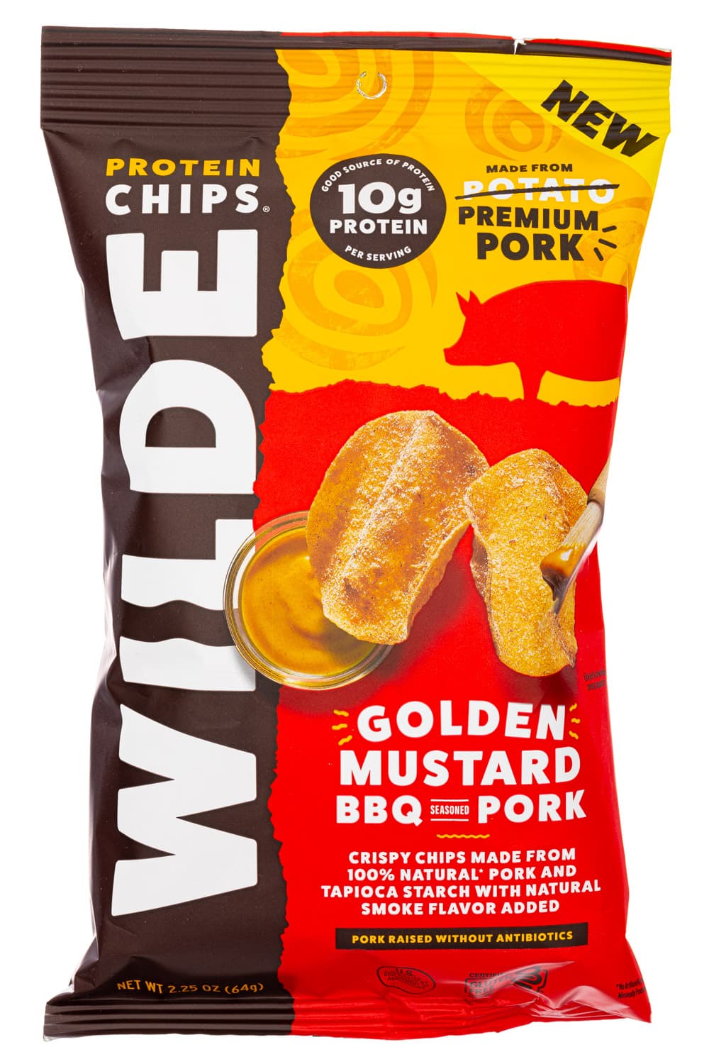 Wilde Chips Golden Mustard BBQ Seasoned Pork - Protein Chips 2022