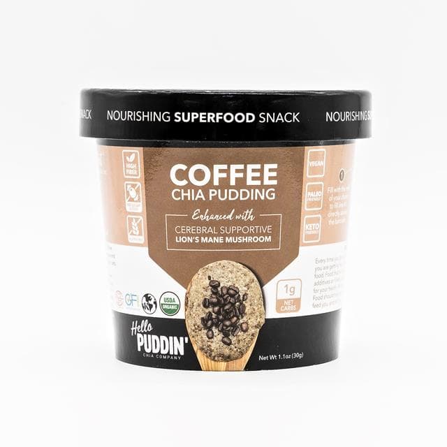 Hello Puddin' Chia Company Coffee with Lion's Mane Mushroom Chia Pudding