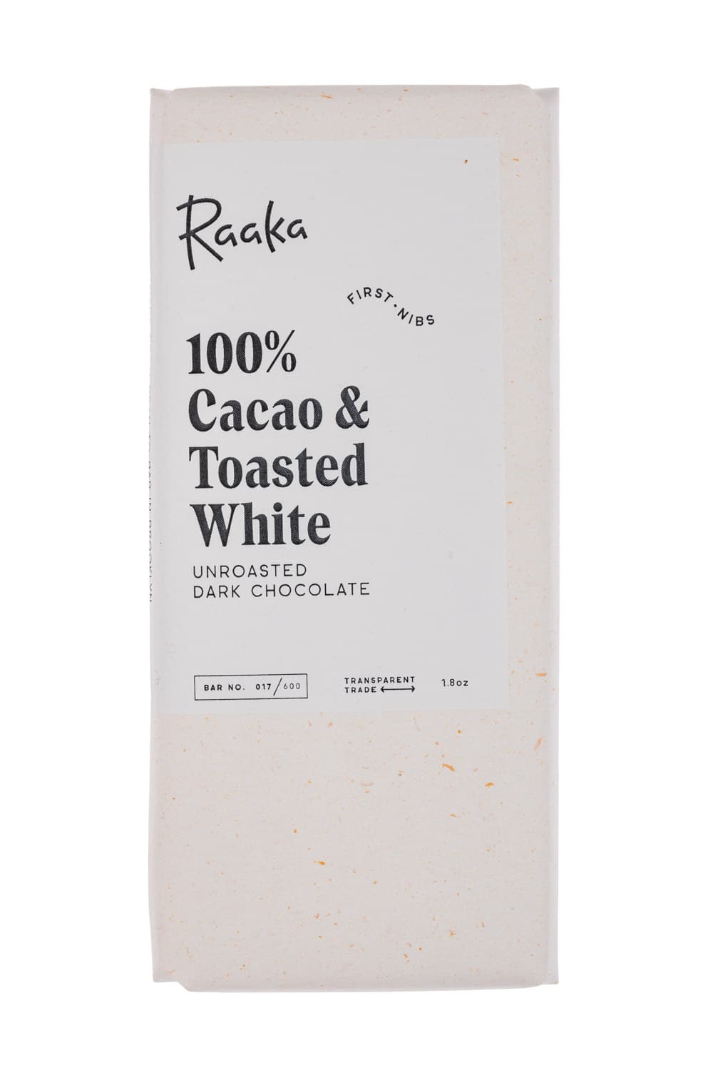 Raaka Chocolate 100% Cacao & Toasted White