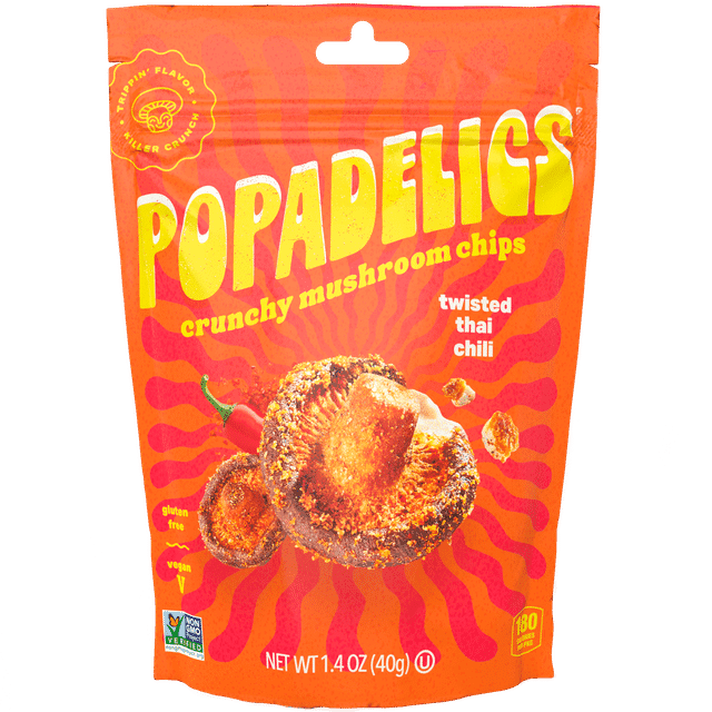 Popadelics Crunchy Mushroom Chips - Twisted Thai Chili (1.4 Oz)