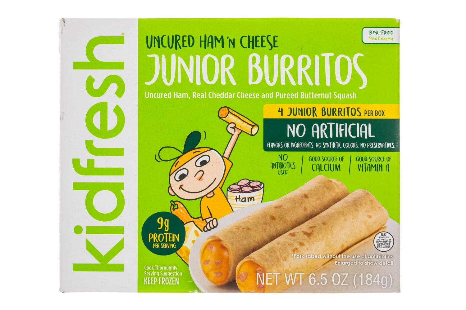 Kidfresh Uncured Ham N' Cheese Junior Burritos