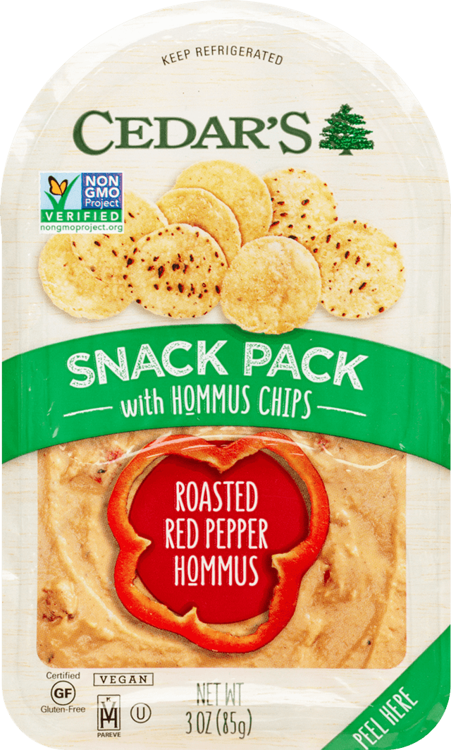 Cedar's Snack Pack with Roasted Red Pepper Hommus Chips 3 oz