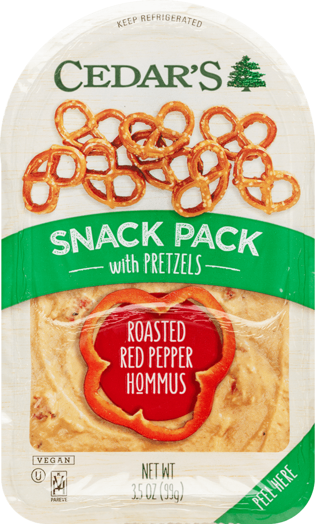 Cedar's Snack Pack with Roasted Red Pepper Hommus Pretzels 3 oz