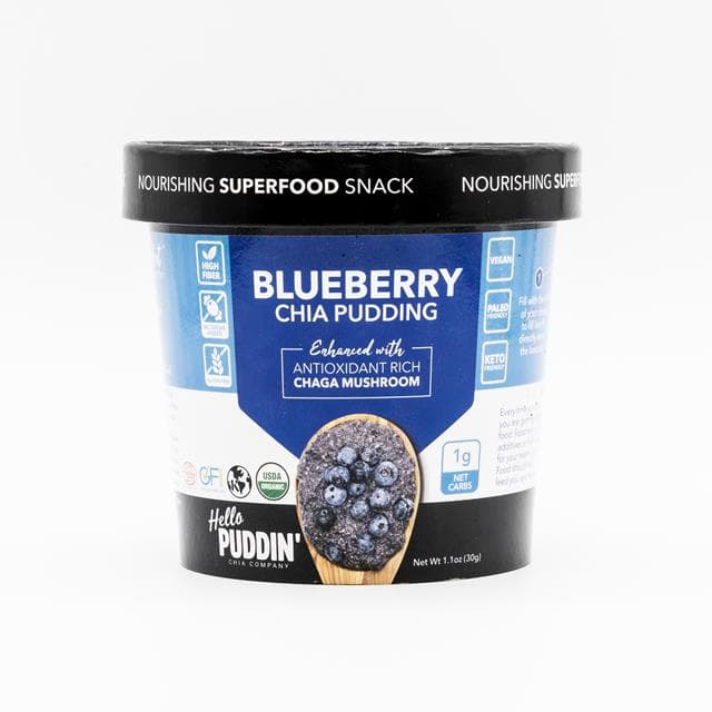 Hello Puddin' Chia Company Blueberry with Chaga Mushroom Chia Pudding