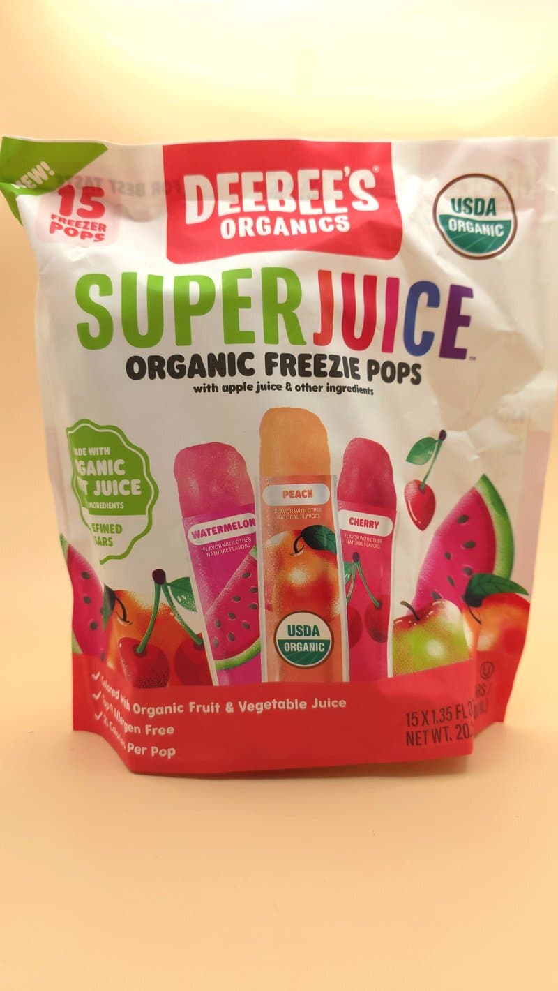 DeeBee's Organics SuperJuice Organic Freezie Pops — Watermelon, Peach, Cherry