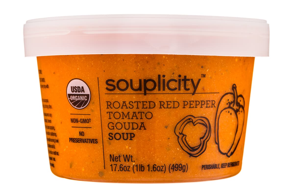 Souplicity Roasted Red Pepper, Tomato, Gouda Soup