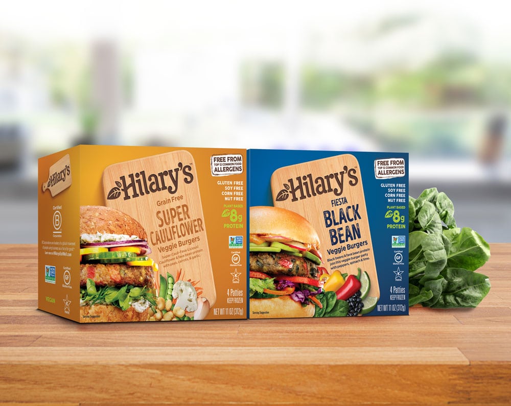 Hilary’s Launches Higher Protein Veggie Burgers, New Branding