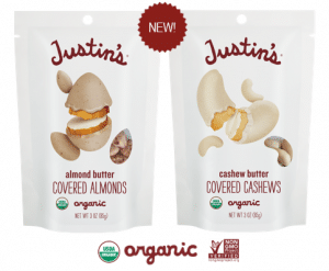 Justin’s Introduces Organic Nut Butter Covered Nuts at Expo West