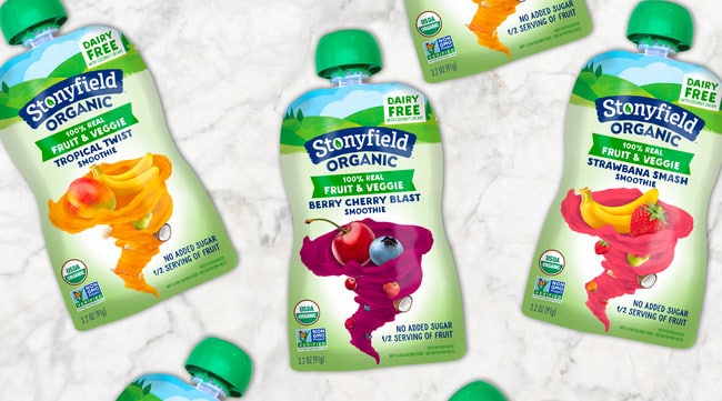 Stonyfield Organic Yogurt Launches New Fruit & Veggie Smoothie Pouches