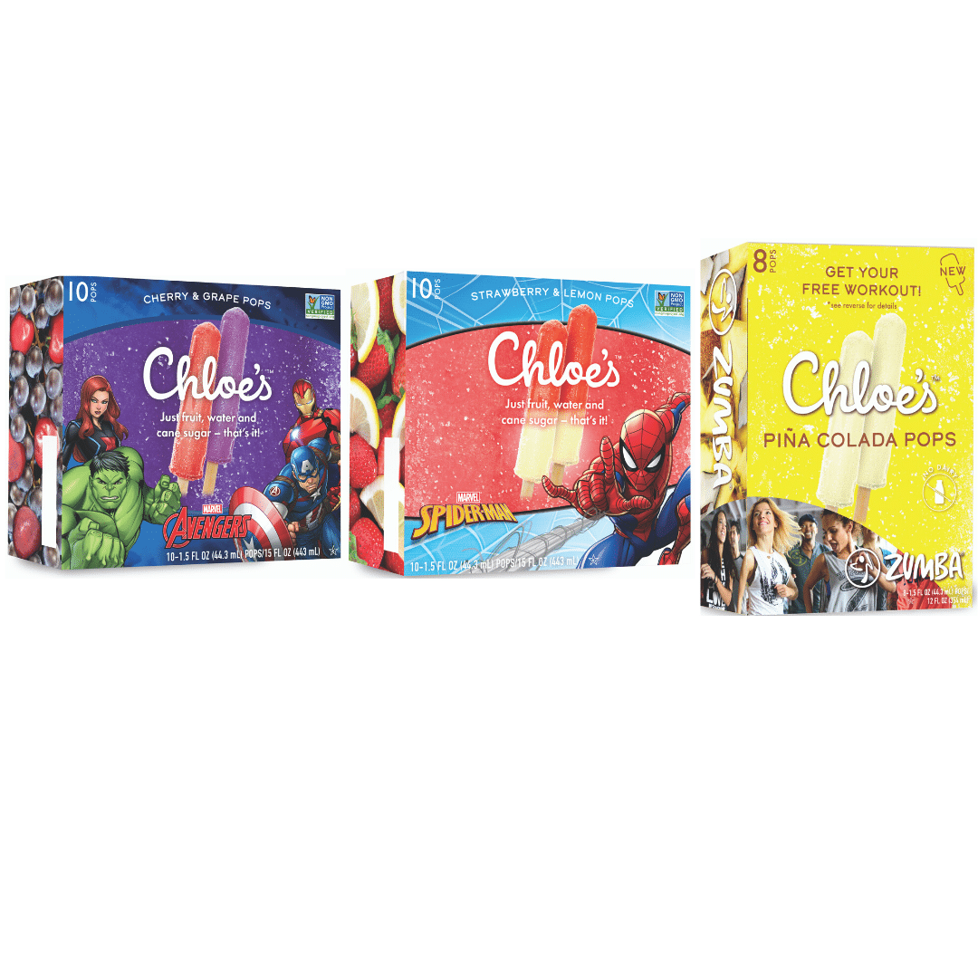 Chloe’s Expands Frozen Pop Offerings With Marvel and Zumba Collaborations