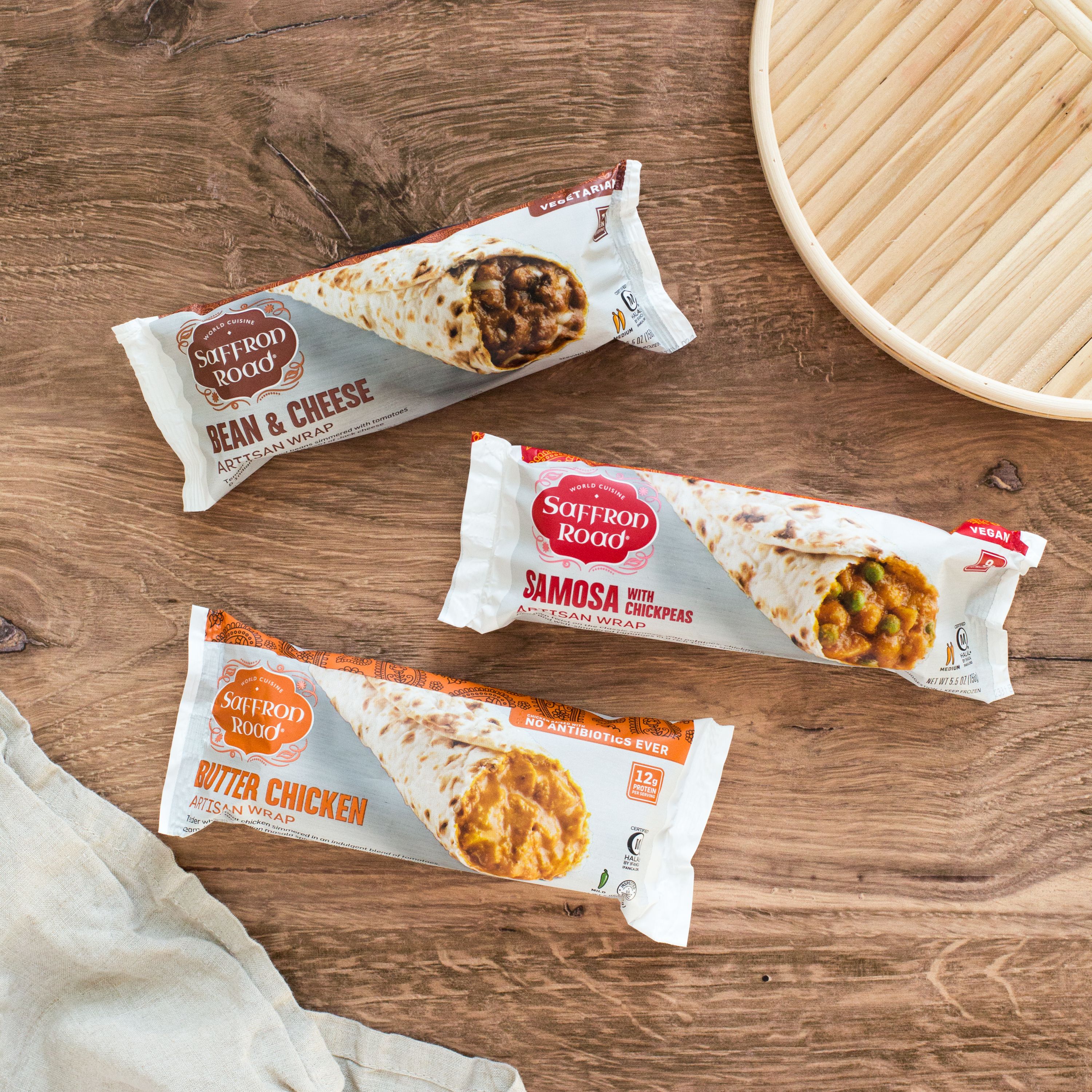 Saffron Road Introduces Three Artisan Wraps In The Frozen Aisle