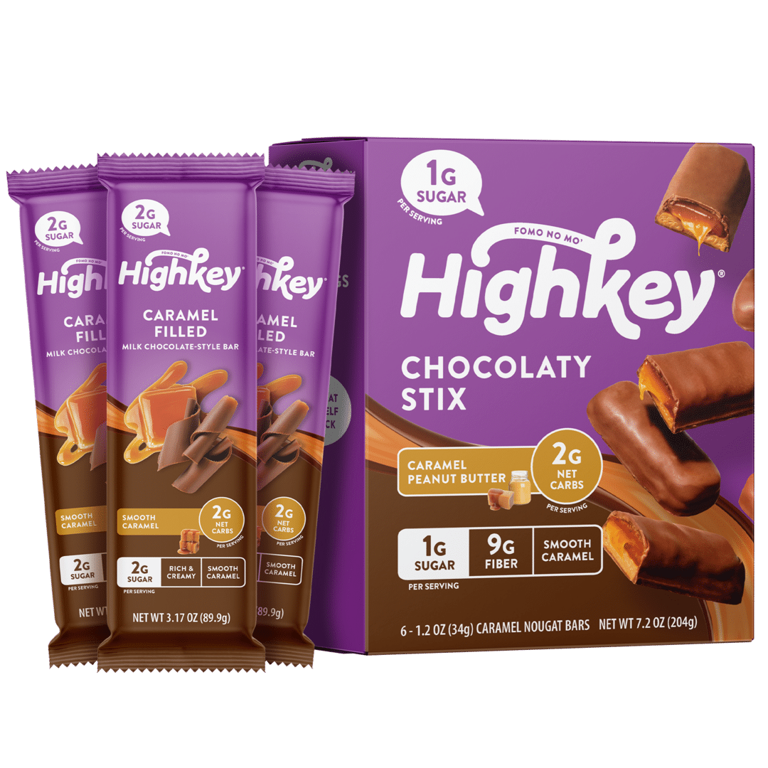 HighKey Releases New Chocolaty Stix And Caramel Filled Bar