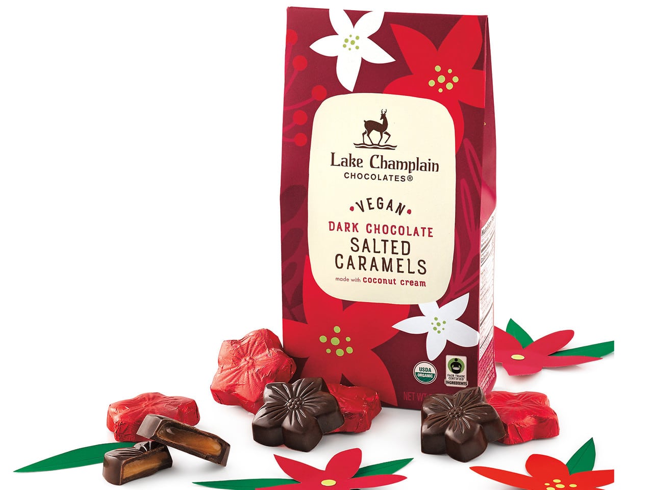 Lake Champlain Chocolates Launches Vegan Caramel Poinsettias